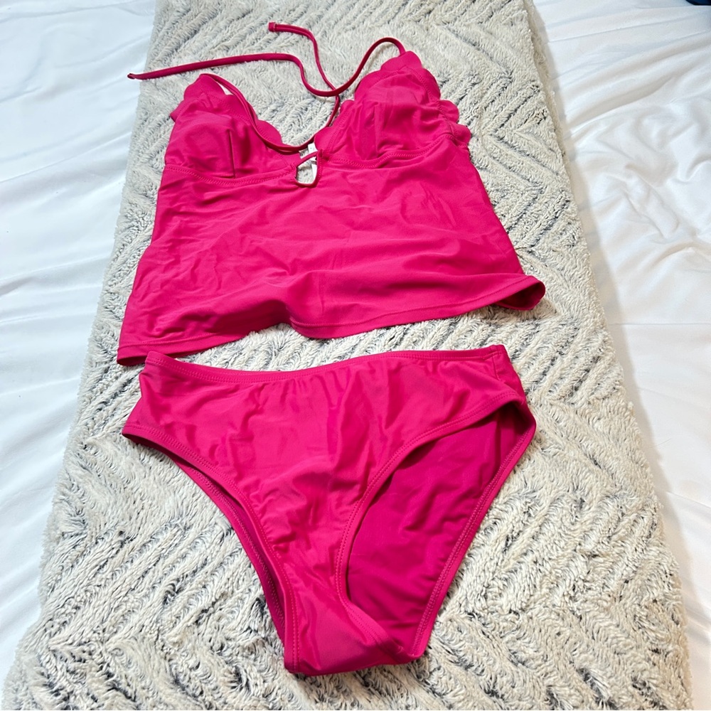 Vibrant Pink Tankini Set